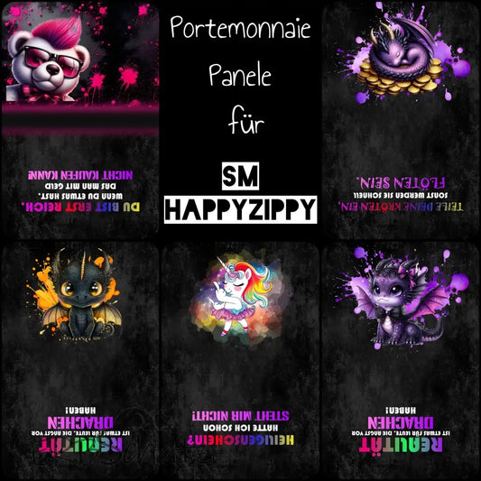 HappyZippy KL Portemonnaie Panele Motiv & Spruch | 25 x