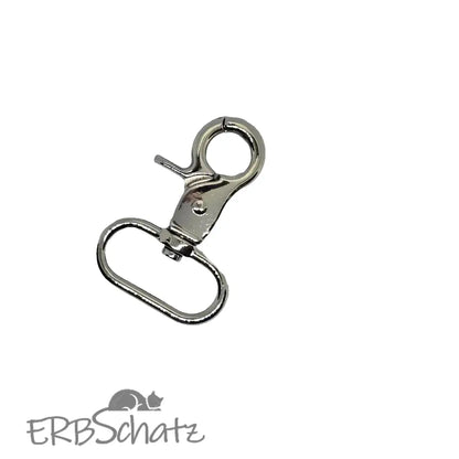 Karabiner für 25mm Gurtband (neue Form) - Silber