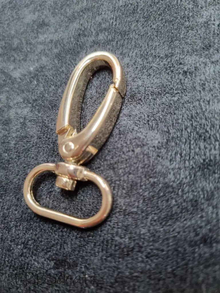 Karabiner Gold für 20mm Gurtband Gold - reißverschluss
