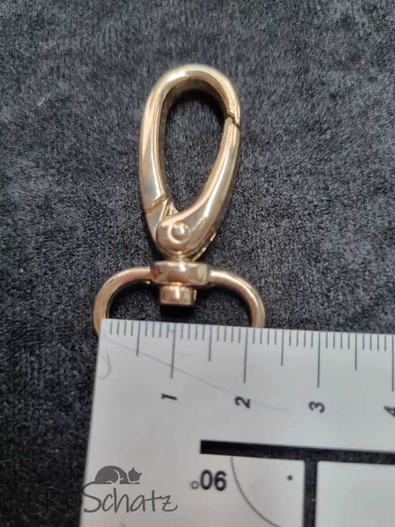 Karabiner Gold für 20mm Gurtband Gold - reißverschluss