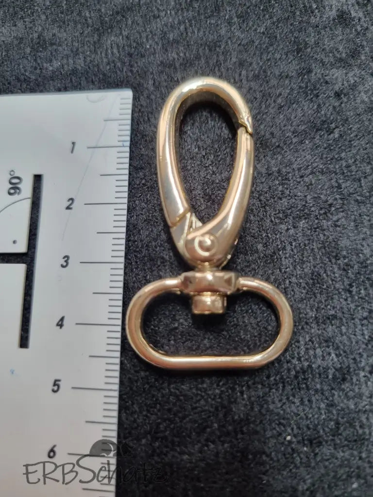 Karabiner Gold für 20mm Gurtband Gold - reißverschluss