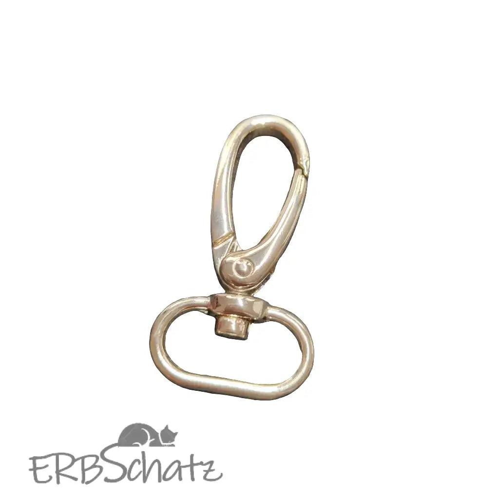 Karabiner Gold für 20mm Gurtband Gold - reißverschluss