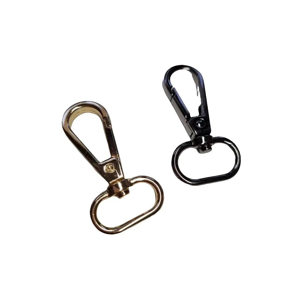 Karabiner Gunmetal / Gold für 20mm Gurtband (neue Form) Gun