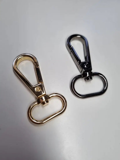 Karabiner Gunmetal / Gold für 20mm Gurtband (neue Form) Gun