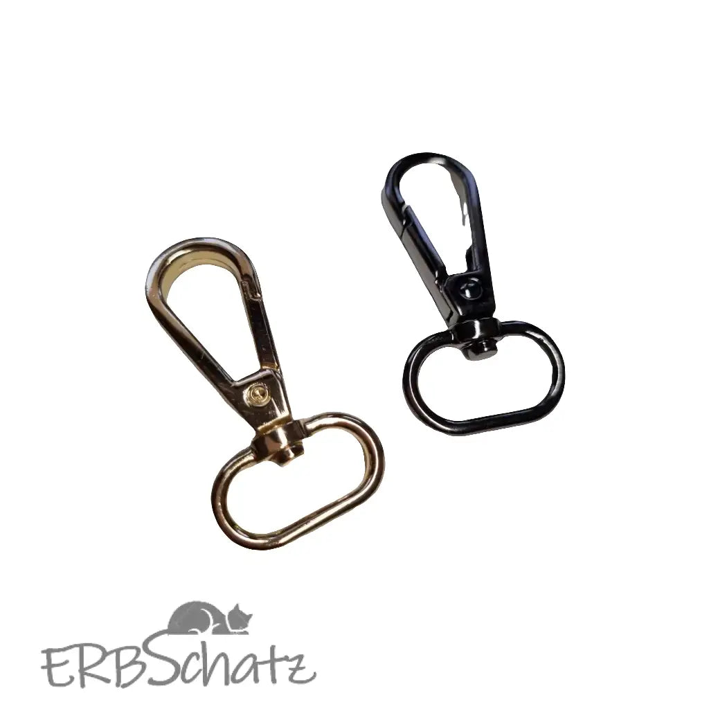 Karabiner Gunmetal / Gold für 20mm Gurtband (neue Form) Gun