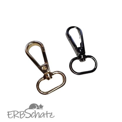 Karabiner Gunmetal / Gold für 20mm Gurtband (neue Form) Gun