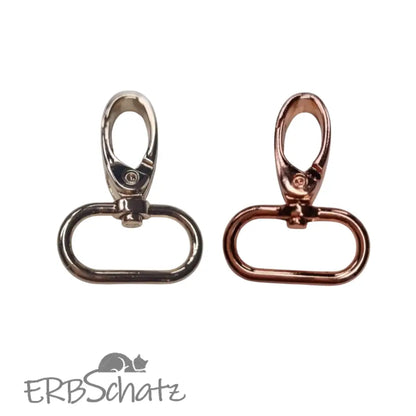 Karabiner Rosegold/Gold für 25mm Gurtband Roségold