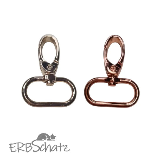 Karabiner Rosegold/Gold für 25mm Gurtband Roségold