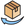 Kartonversandbox-Symbol mit einem gebogenen blauen Pfeil darunter.