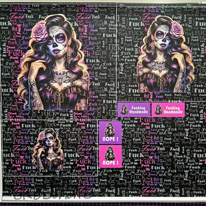 KL Kombi Panel Tattoo Girl F.CK 50 x 140 cm - KL Kombi