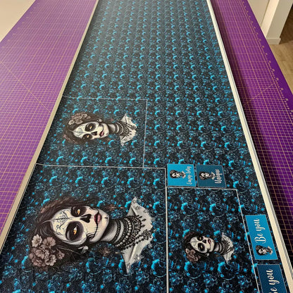 KL Kombi Panel Teal Skull Lady 50 x 140 cm - KL Kombi Panel