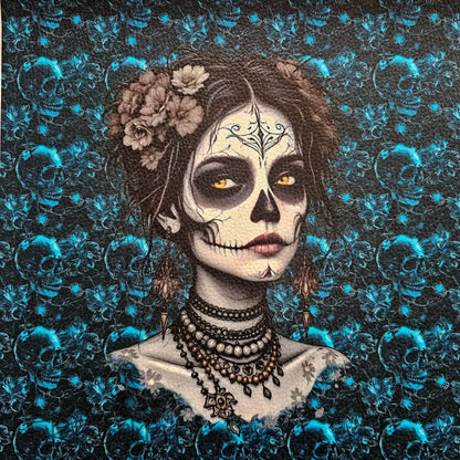 KL Kombi Panel Teal Skull Lady 50 x 140 cm - KL Kombi Panel