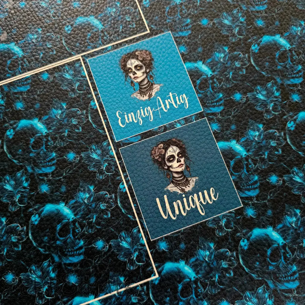 KL Kombi Panel Teal Skull Lady 50 x 140 cm - KL Kombi Panel