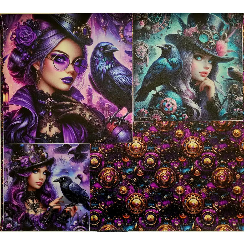 KL Luxe Sheen Kombi Panel Steampunk Love 50 x 140 cm - KL