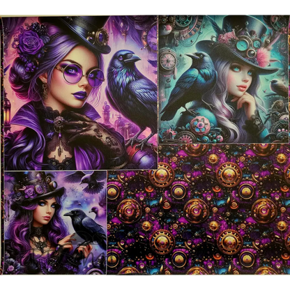 KL Luxe Sheen Kombi Panel Steampunk Love 50 x 140 cm - KL