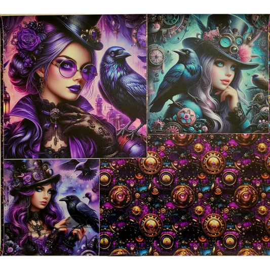 KL Luxe Sheen Kombi Panel Steampunk Love 50 x 140 cm - KL