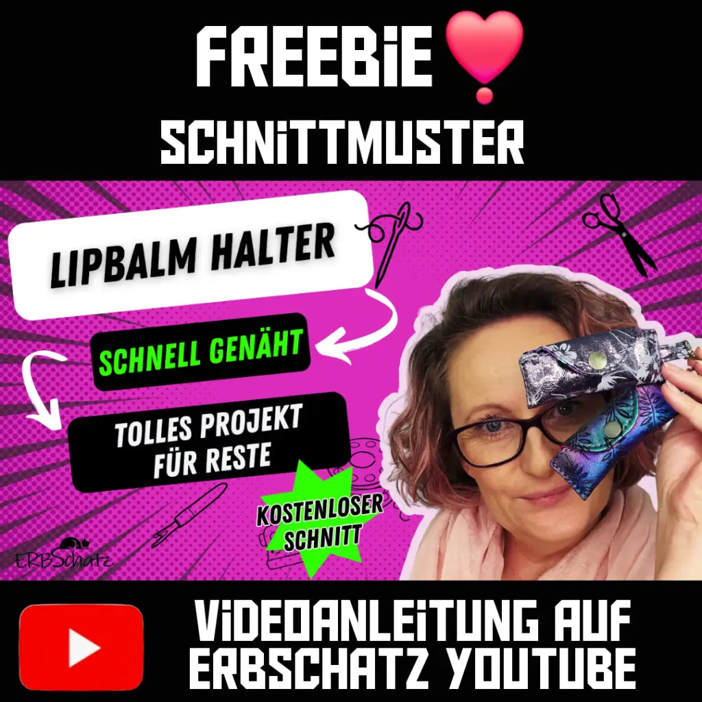 Kostenloses Schnittmuster Erbschatz Lipblam Halter (inkl.
