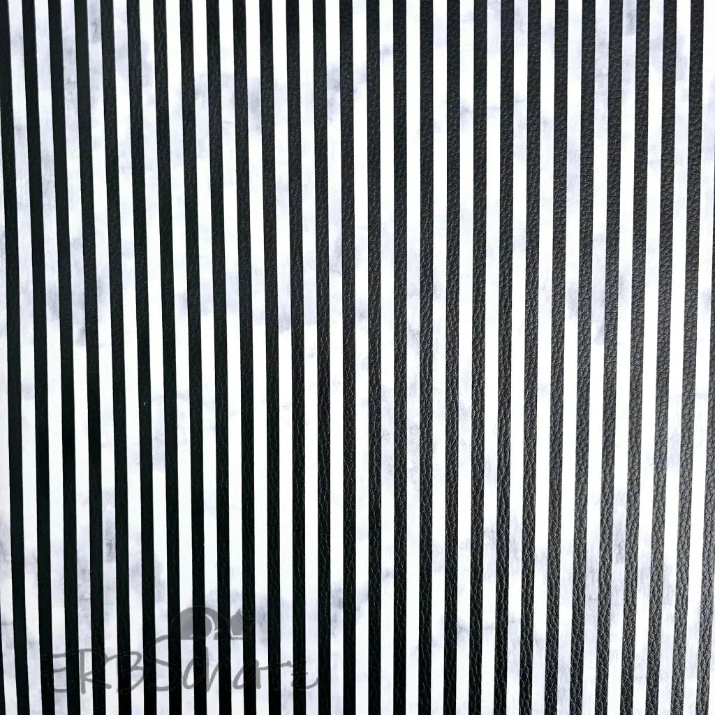 Kunstleder Black & White Vintage Stripes 50 x 140 cm - KL50