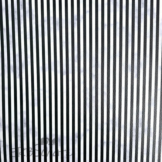 Kunstleder Black & White Vintage Stripes 50 x 140 cm - KL50