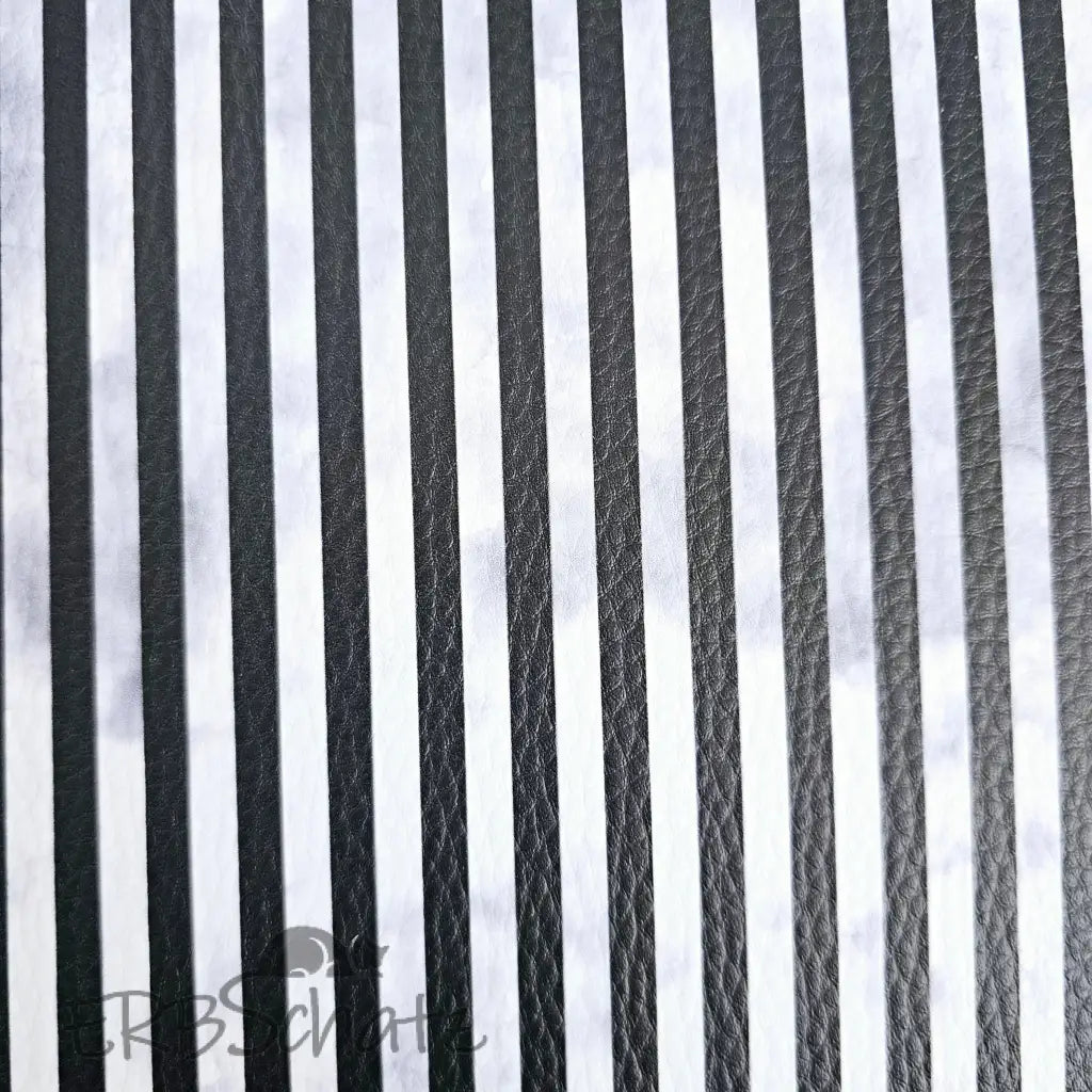 Kunstleder Black & White Vintage Stripes 50 x 140 cm - KL50
