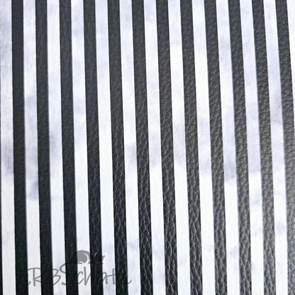Kunstleder Black & White Vintage Stripes 50 x 140 cm - KL50