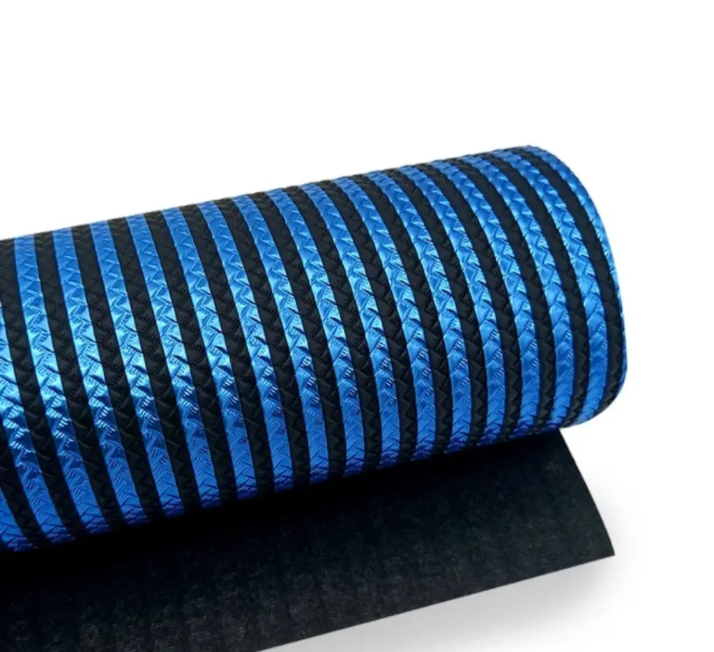 Kunstleder Braided Metallic Stripes Rollen 30 x 135 cm