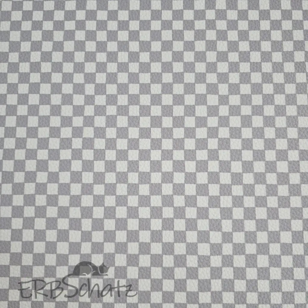 Kunstleder Checkerboard Hellgrau 50 x 140 cm - KL50