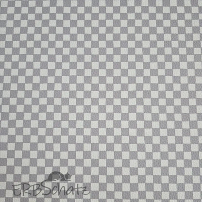 Kunstleder Checkerboard Hellgrau 50 x 140 cm - KL50