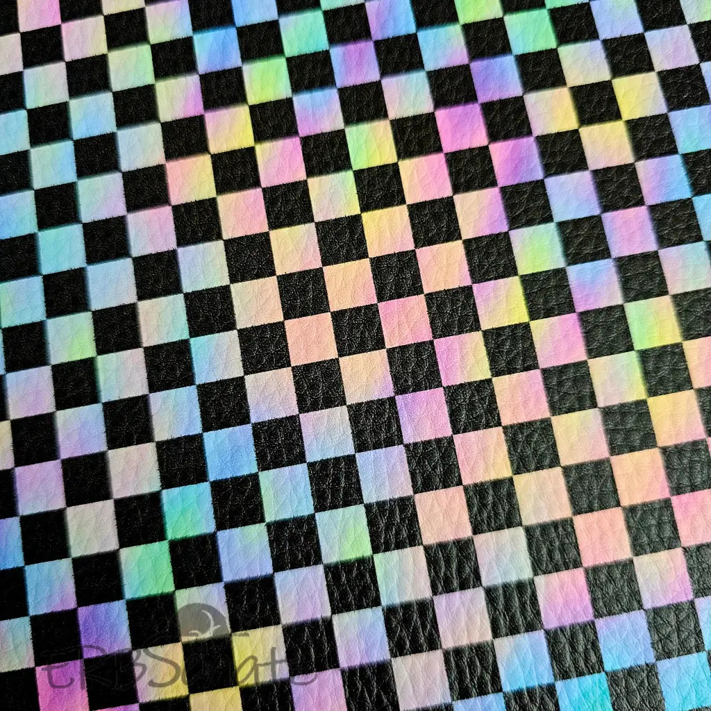 Kunstleder Checkerboard Rainbow 50 x 140 cm - KL50
