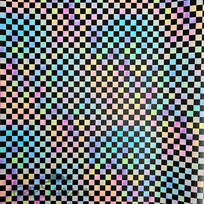 Kunstleder Checkerboard Rainbow 50 x 140 cm - KL50