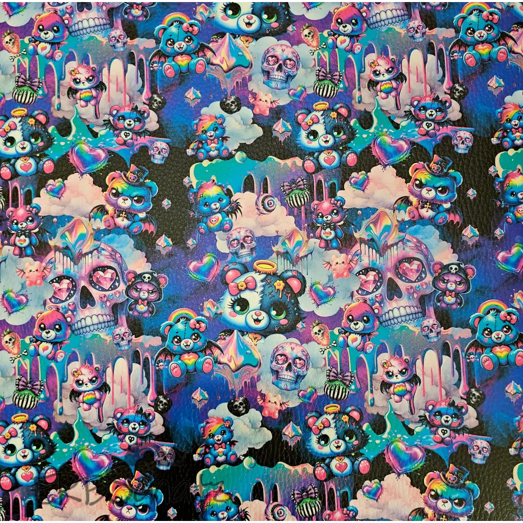 Kunstleder Dark Bears World 50 x 140 cm - Dark Bears World