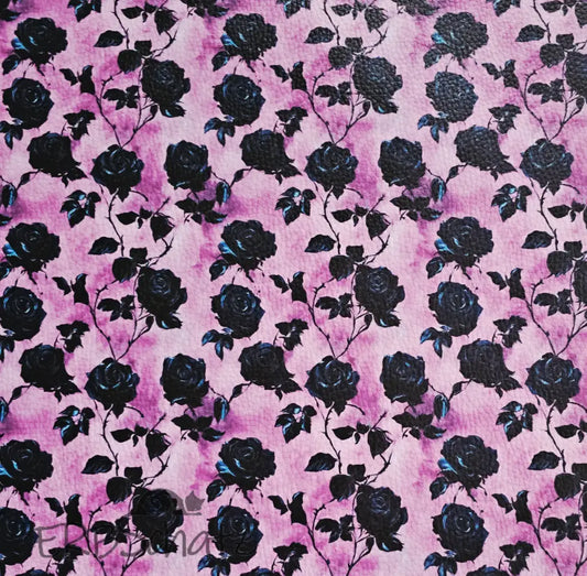Kunstleder Dark Purple Roses 50 x 140 cm - KL50