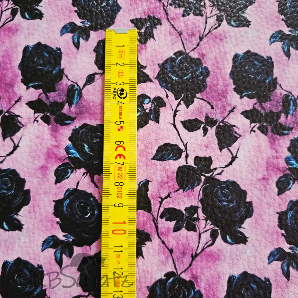 Kunstleder Dark Purple Roses 50 x 140 cm - KL50