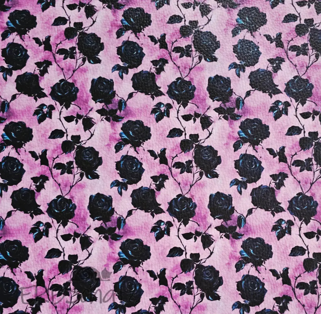 Kunstleder Dark Purple Roses 50 x 140 cm - KL50
