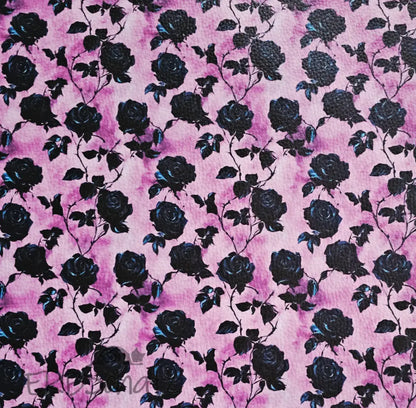 Kunstleder Dark Purple Roses 50 x 140 cm - KL50