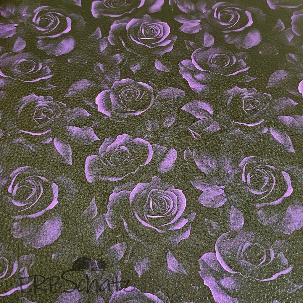 Kunstleder Dark Roses 50 x 140 cm - Dark Roses Purple - KL50