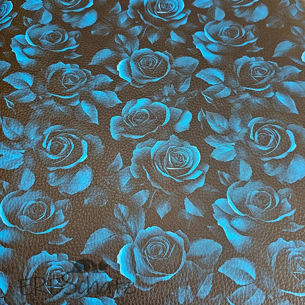 Kunstleder Dark Roses 50 x 140 cm - Dark Roses Teal - KL50