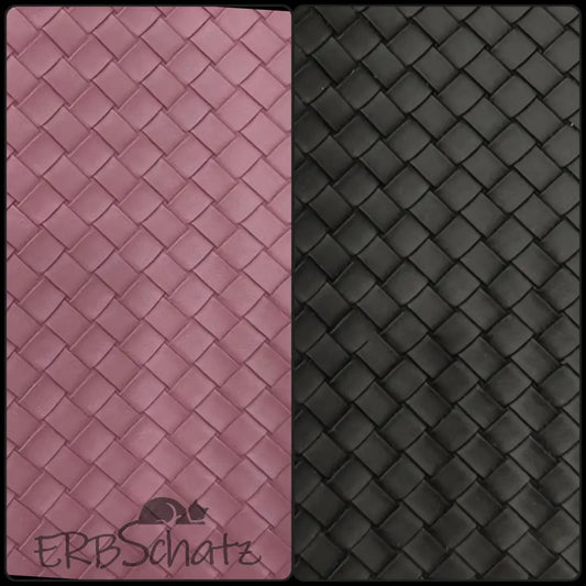 Kunstleder Flechtwerk Karo | Rollen 30 x 135 cm