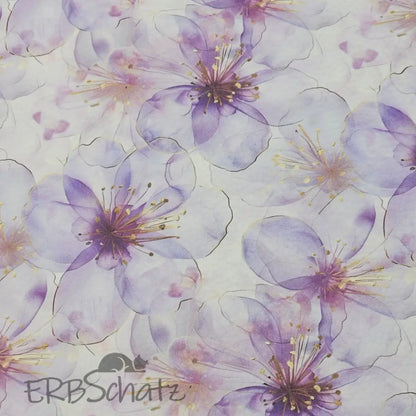 Kunstleder Flowerdream Lavender 50 x 140 cm - KL50