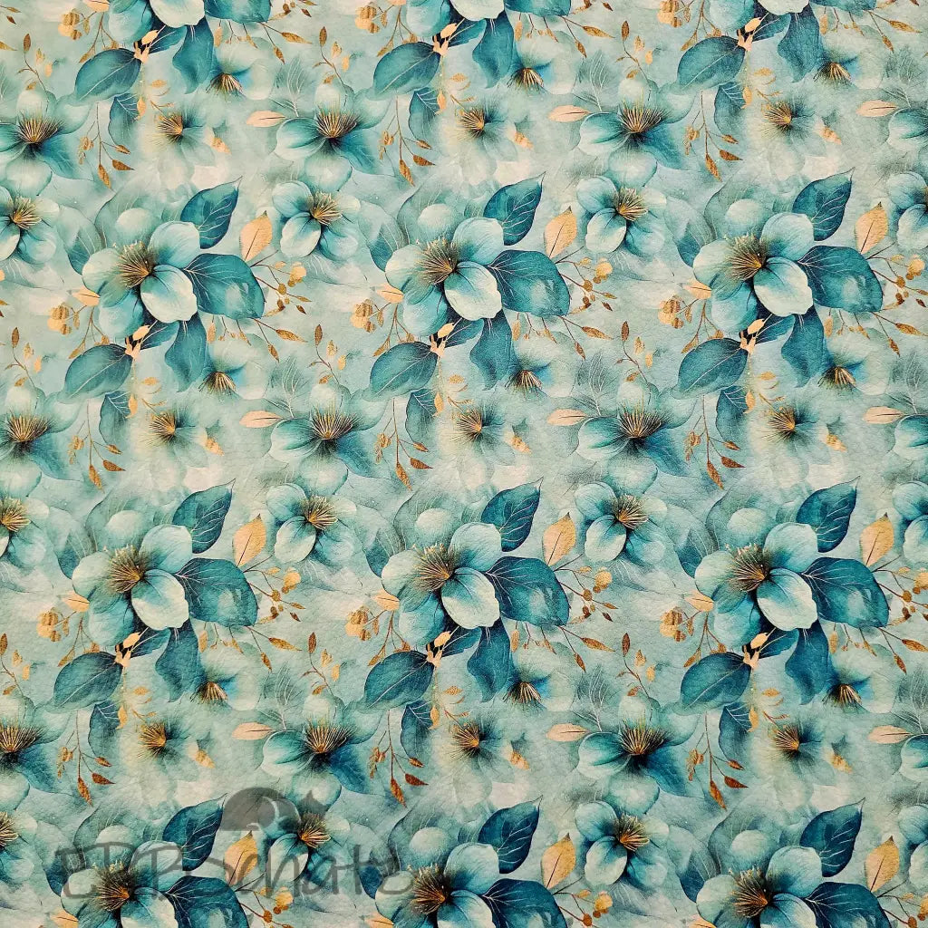 Kunstleder Flowerdream Turquoise 50 x 140 cm - KL50