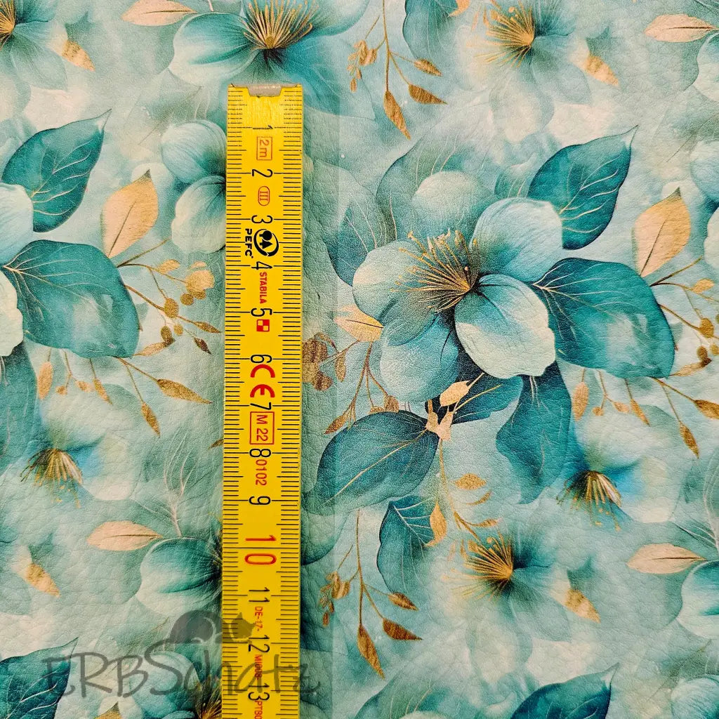 Kunstleder Flowerdream Turquoise 50 x 140 cm - KL50