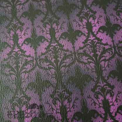 Kunstleder Goth Dark Purple Ornaments 50 x 140 cm - Goth