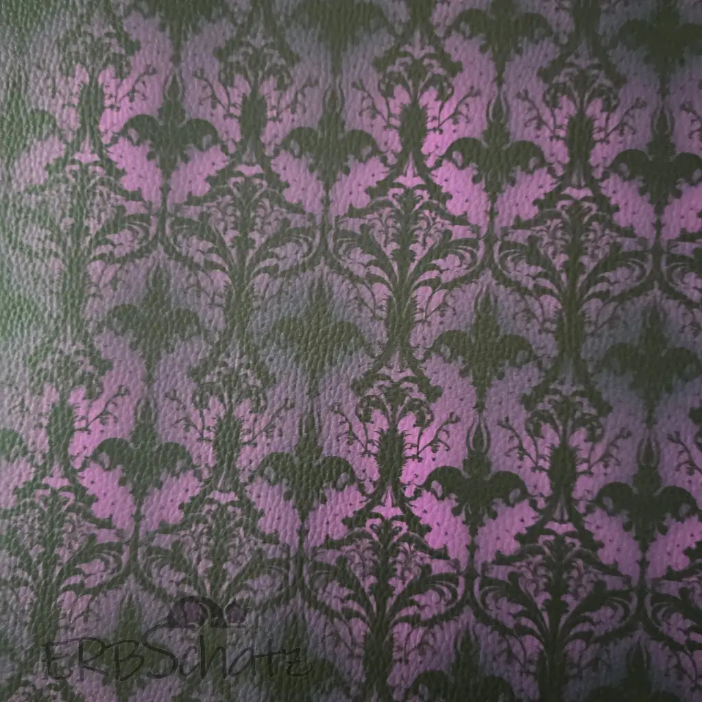 Kunstleder Goth Dark Purple Ornaments 50 x 140 cm - KL50