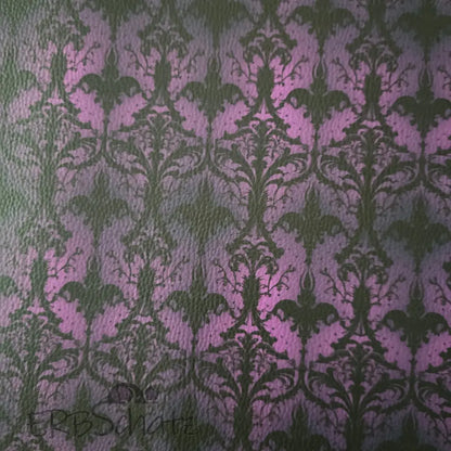 Kunstleder Goth Dark Purple Ornaments 50 x 140 cm - KL50