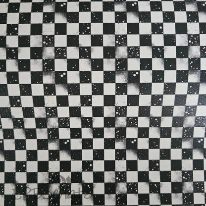 Kunstleder Grunge Schachbrett 50 x 140 cm - KL50