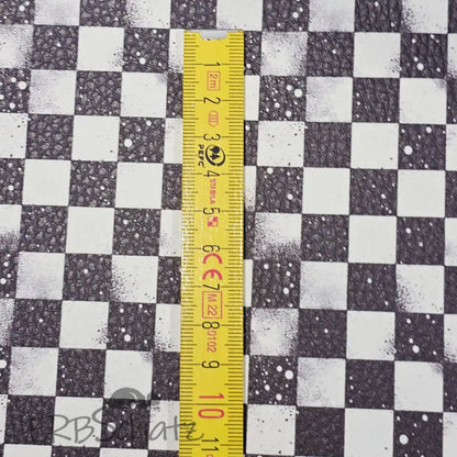 Kunstleder Grunge Schachbrett 50 x 140 cm - KL50