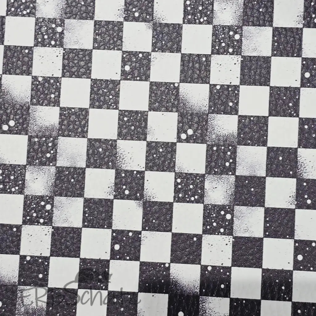 Kunstleder Grunge Schachbrett 50 x 140 cm - KL50