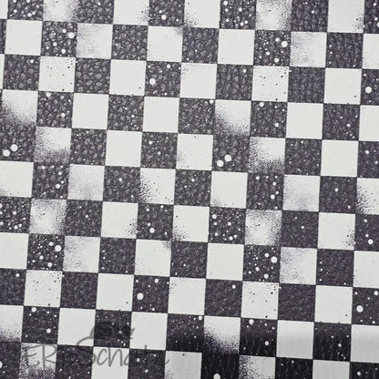 Kunstleder Grunge Schachbrett 50 x 140 cm - KL50