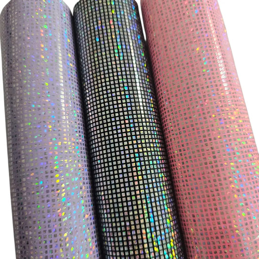 Kunstleder Holo Squares Rollen 30 x 135 cm