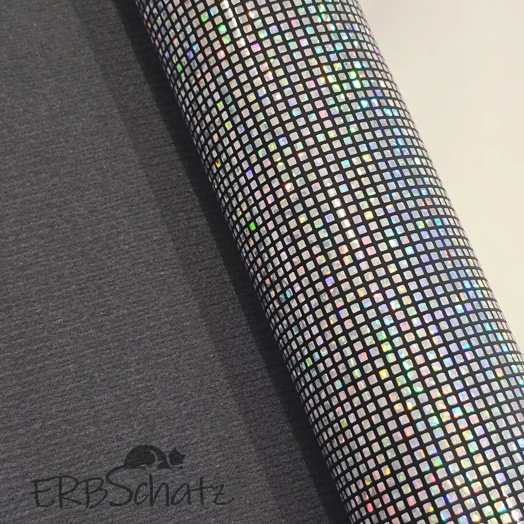 Kunstleder Holo Squares Rollen 30 x 135 cm - reißverschluss